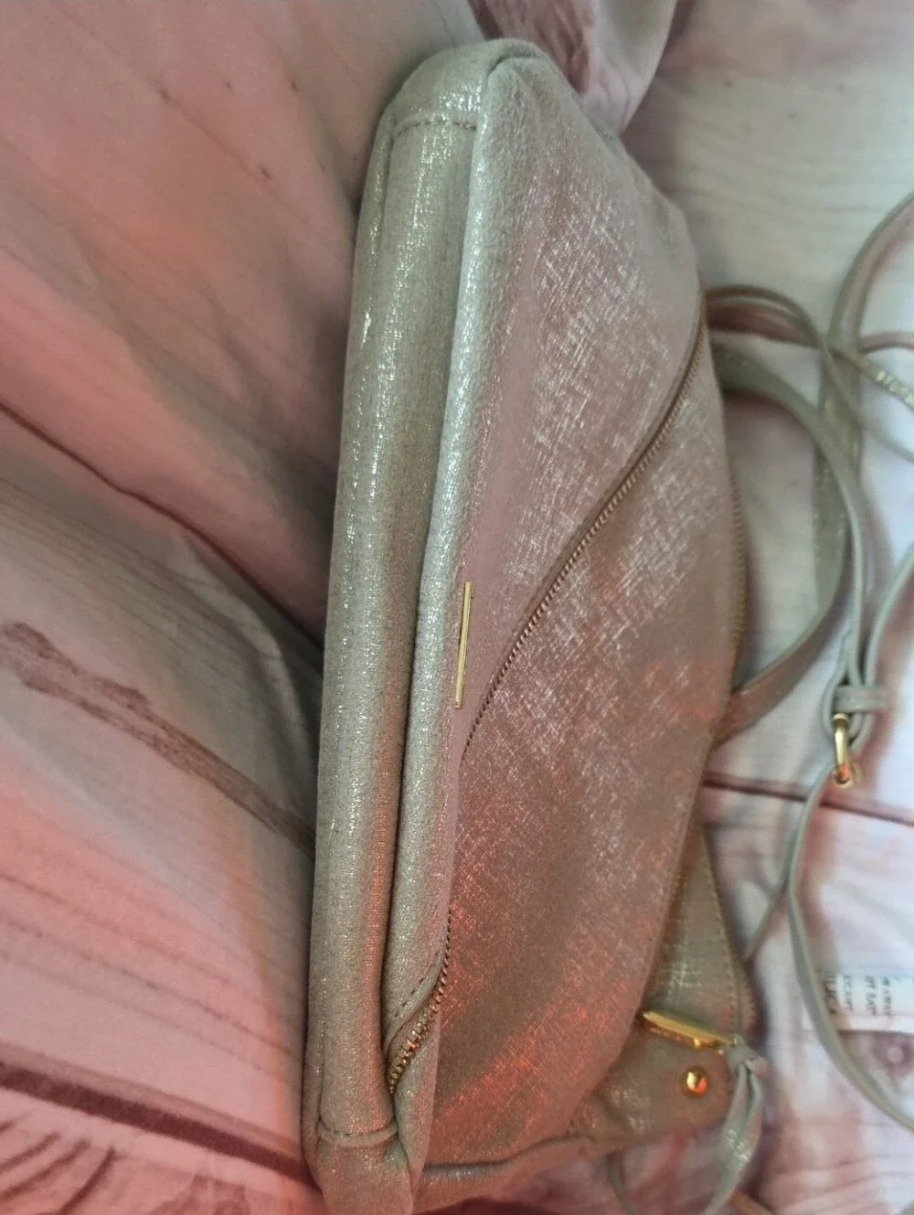 Joe's Jeans Gold Metallic Cream Crossbody with Gold Accents